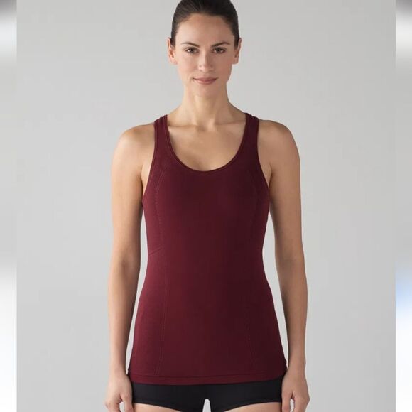 Lululemon Reveal Racerback Tank Top Size M Burgundy - Picture 10 of 11